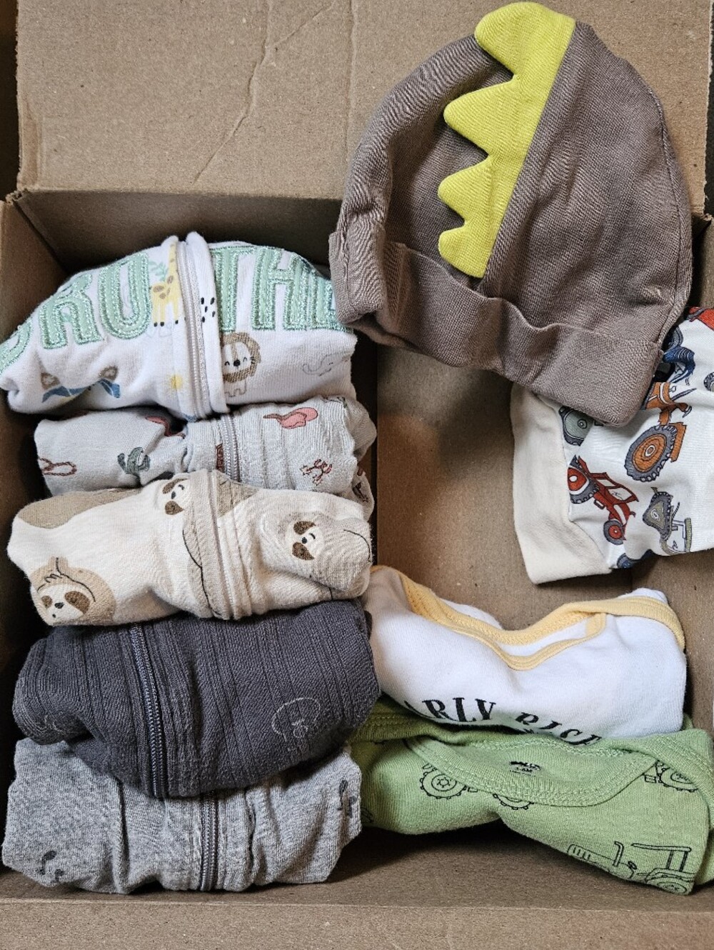 Baby/Toddler Neutral & Green Cotton Bottoms Set